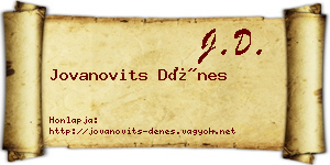 Jovanovits Dénes névjegykártya